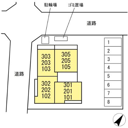 D-ROOM松香台の区画図