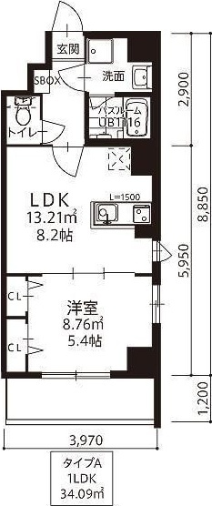 MODERN PALAZZO 東公園の間取り