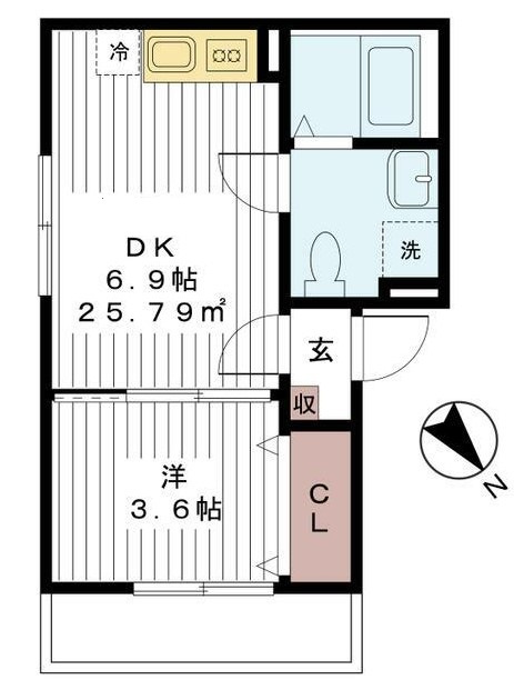 松戸市幸谷のアパートの間取り