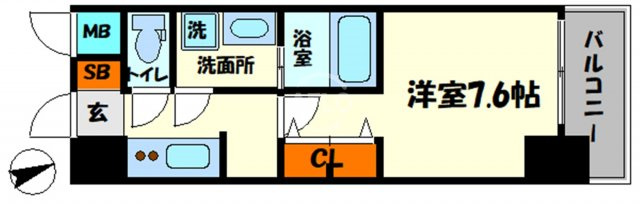 La Douceur西天満（ラドゥセール西天満）の間取り|S-RESIDENCE西天満Grand Jour　開放感のある間取り