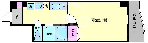 メゾンナカムラ北堀江の間取り|メゾンナカムラ北堀江　間取り
