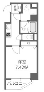 大阪市中央区今橋１丁目の賃貸マンションの間取り