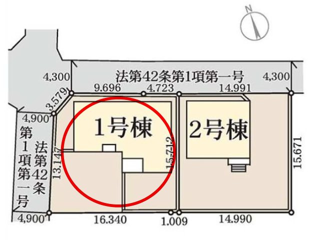 リーブルガーデンＳ榛東村山子田　１号棟（平屋）の区画図|駐車場４台以上ご用意しています！来客時も重宝します♪
車の出し入れもしやすいですよ！