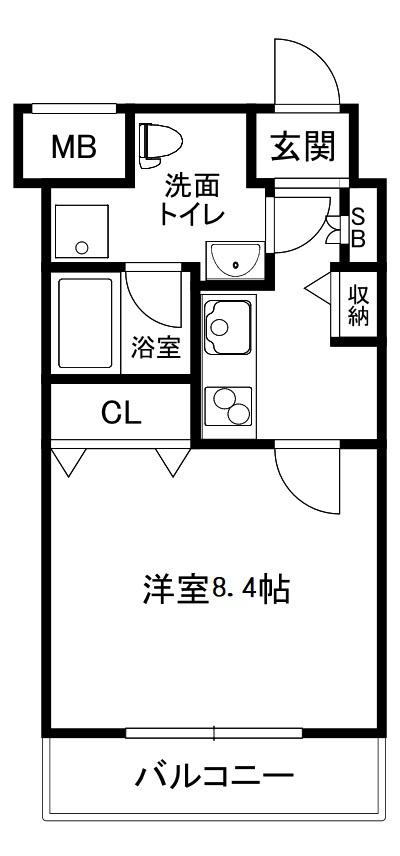 大阪市中央区今橋１丁目の賃貸マンションの間取り