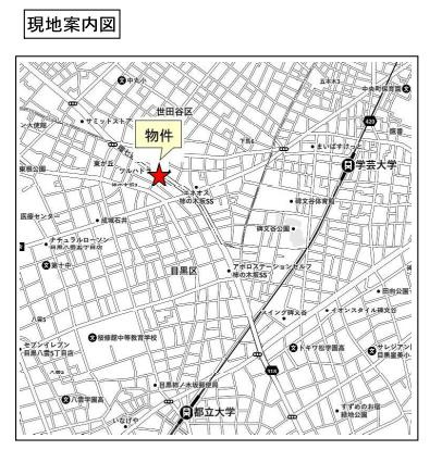 目黒区柿の木坂３丁目の店舗事務所の地図