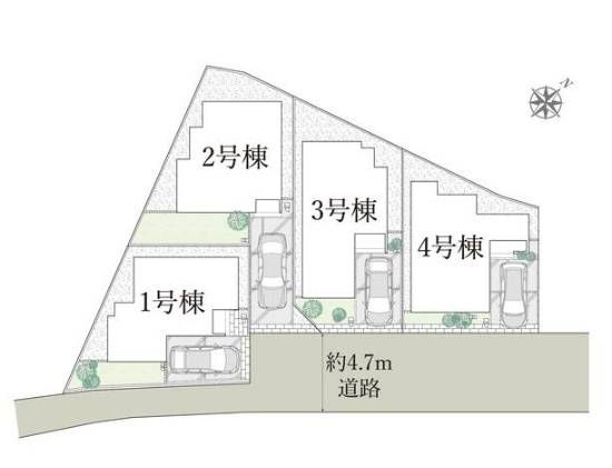 豊中市上野東　第1期　新築一戸建ての区画図|全4区画