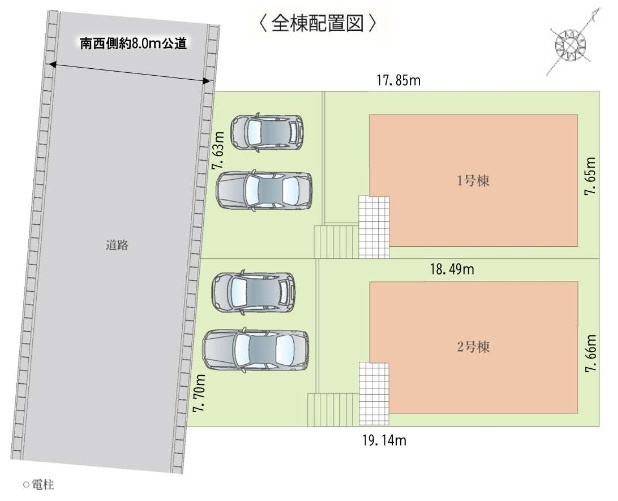蓮田市馬込1期　全2棟の区画図