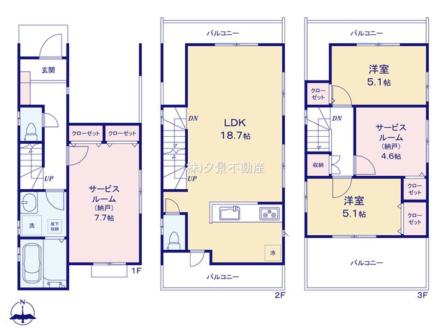 《仲介手数料無料》南区根岸４丁目9-5新築一戸建てミラスモの間取り