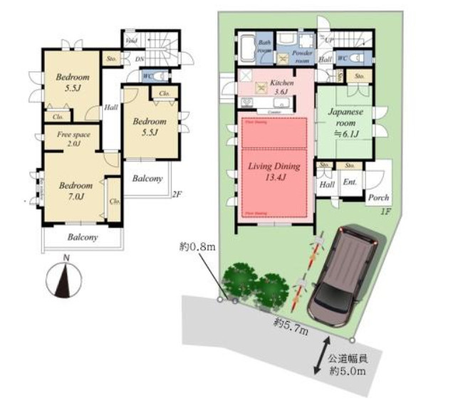 中古／ふじみ野市上野台２丁目の間取り|2階建て4LDK