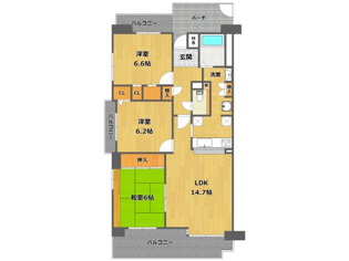 白鷹香櫨園マンションの間取り