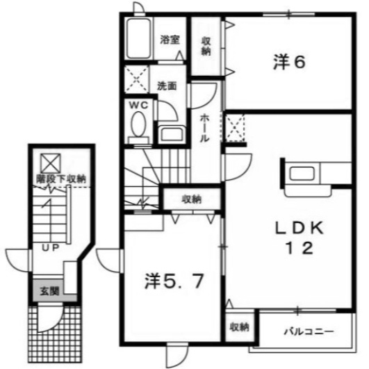 【間取り】 | ルミエール弐番館