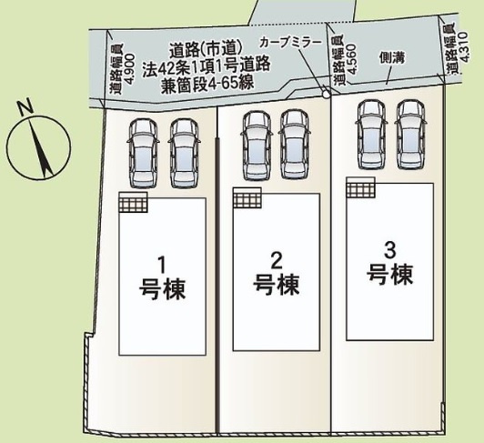 うるま市兼箇段　第3（全3棟）の区画図|区画図♪