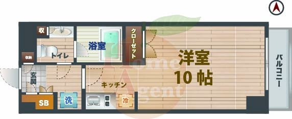 【間取り】 | パークスフィア中野富士見町 | 1Rのお部屋です。