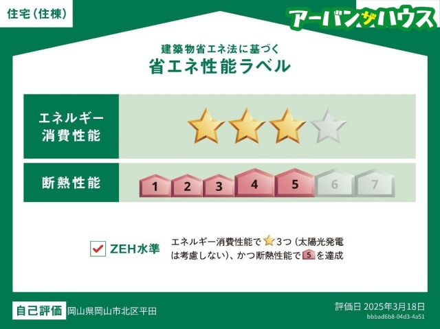 オータムめぐみⅢの省エネ性能ラベル