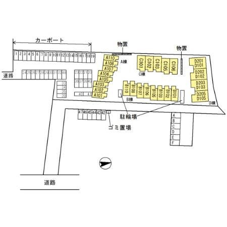 GARDEN HOUSE SHIMOAKAE　D棟の区画図