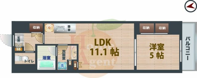 【間取り】 | ザ・パークハビオ高円寺レジデンス | 1LDKのお部屋です。