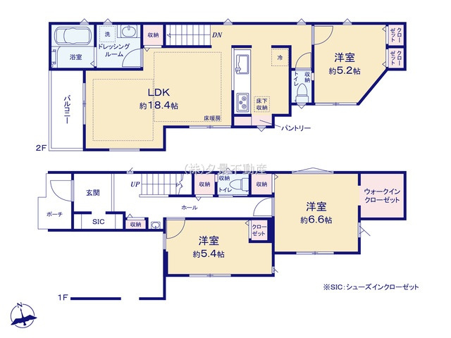 《仲介手数料無料》杉並区下井草３丁目79-2新築一戸建てザパームスコートの間取り