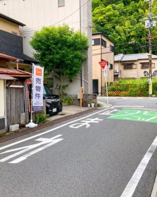 八幡市八幡今田 55坪超えの土地の前面道路含む現地写真|前面道路含む現地写真です