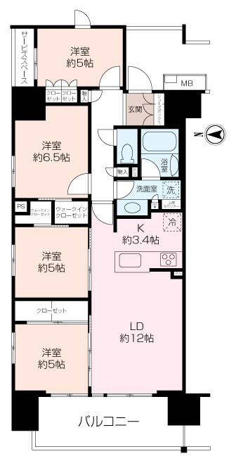 角 部 屋・4 L D K-海老名ザ・レジデンス-の画像