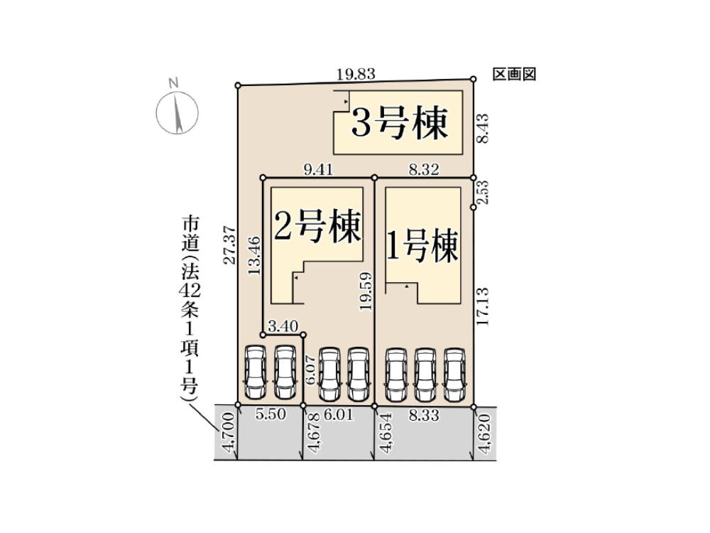 hajio029Livele Garden.S総社市清音上中島第4 新築分譲住宅 3号棟の区画図