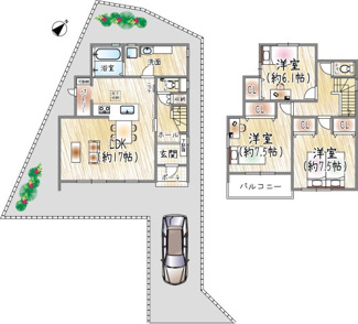 【間取り】 | 上野東2丁目 | 2号棟