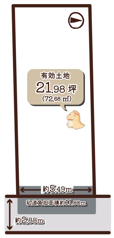 小山上板倉町　建築条件無土地の区画図