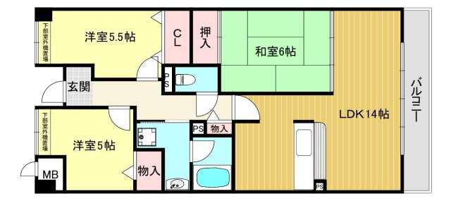 【間取り】 | ベルパレス高木