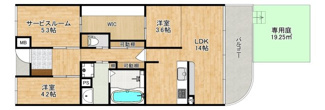 【間取り】 | 阪神住建グランソフィア長居公園 | 南西向きにつき日当たり良好！明るく風通しも良く、大変居心地の良い空間となっております♪ぜひ現地でお確かめください！