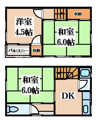 【間取り】 | 六万寺町１丁目貸家