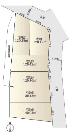 藤沢市大庭　売地　　全6区画
