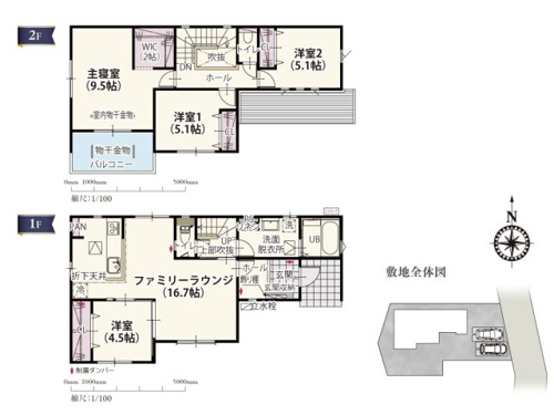 【間取り】 | 暮らすに合わせて使い分けができる4LDKプラン！リビングに隣接した洋室はワークスペースやお子様のプレイスペースとして、2階の洋室は納戸としても活用できる便利な空間です。