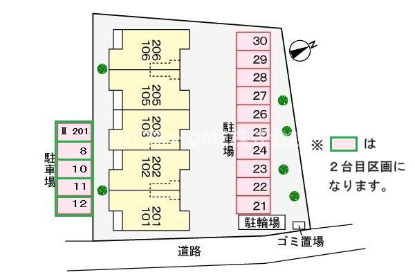 丹波市氷上町新郷のアパートの区画図