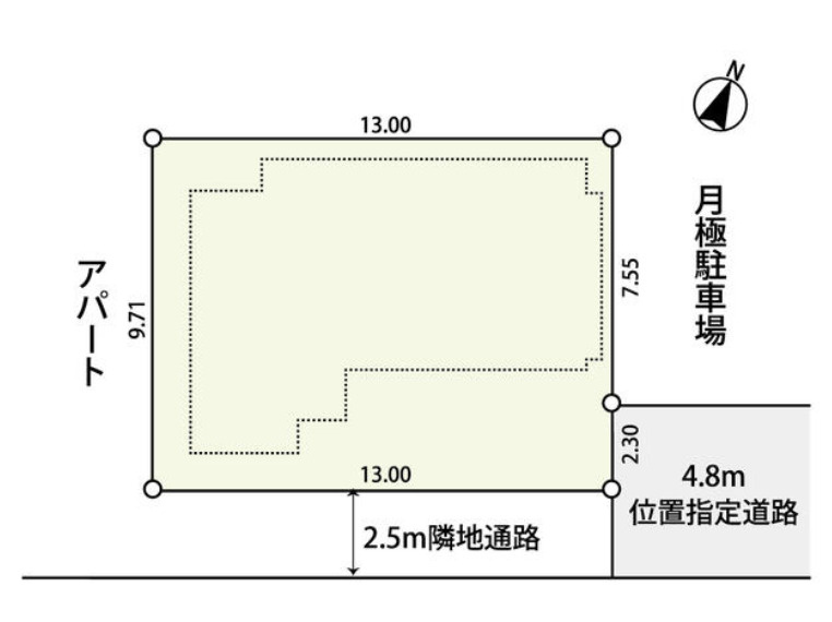 中古／新座市新堀１丁目の区画図|南側通路につき日当たり良好