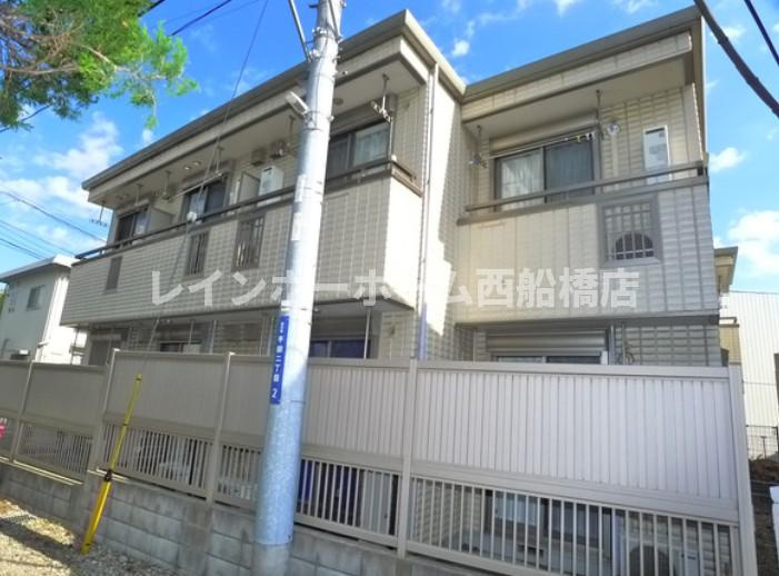 市川市平田２丁目のアパートのバルコニー