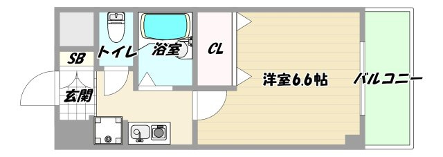 大阪市東淀川区東中島１丁目の賃貸マンションの間取り