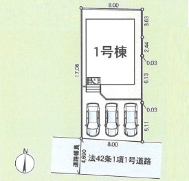 平塚市公所第21　新築戸建　全1棟1号棟の区画図