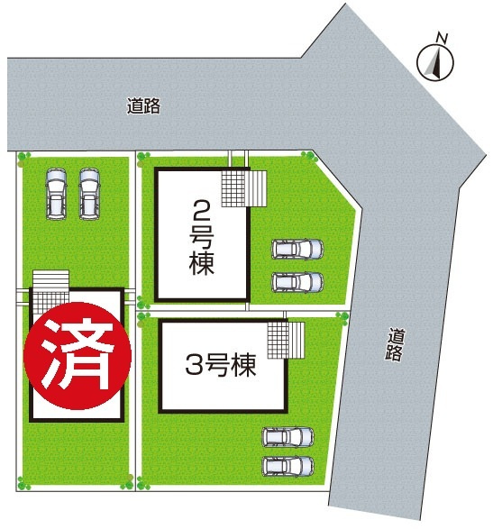 ★近江八幡市安土町桑実寺　第1期　新築一戸建ての区画図|全3区画