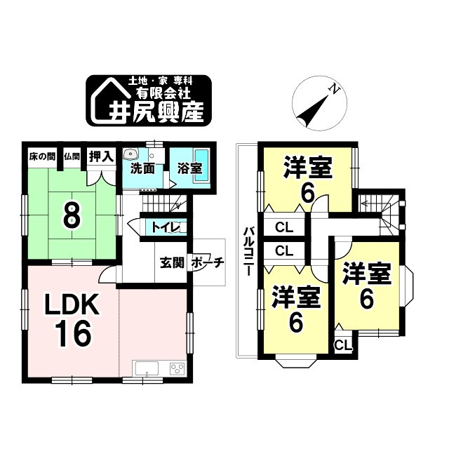 岩出市東坂本　中古戸建の間取り