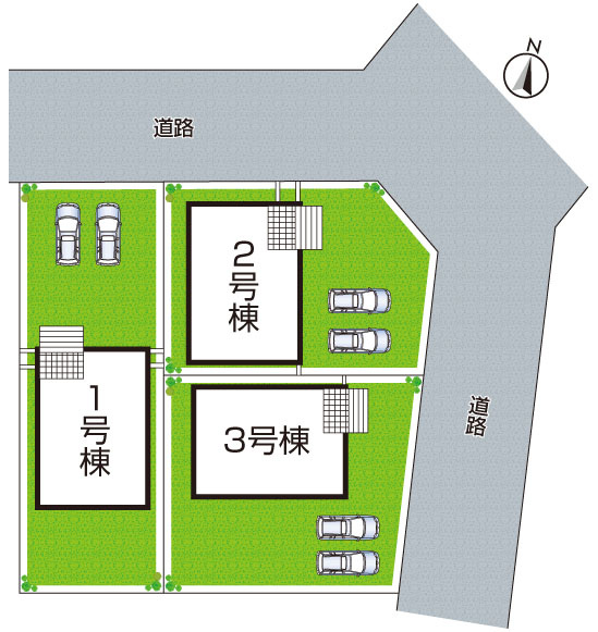 近江八幡市安土町桑実寺　第1期　新築一戸建ての区画図|全3区画