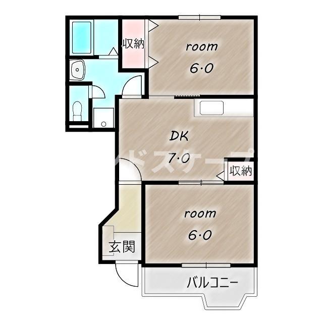 コータ・コートＢの間取り|高崎、前橋のお部屋探しはエンドスケープまで！お客様の理想お聞かせ下さい♪