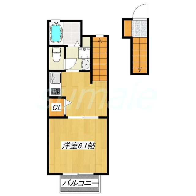 ヴィラージュ志伊の間取り|東向きのお部屋です☆