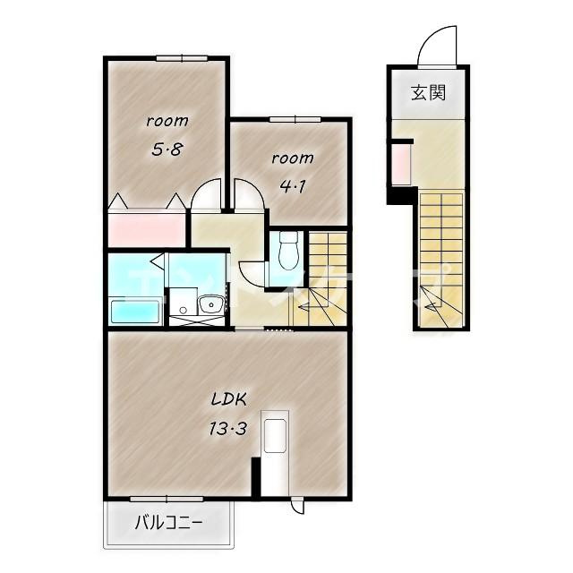 ベラカーサ明保野Aの間取り|高崎、前橋のお部屋探しはエンドスケープまで！お客様の理想お聞かせ下さい♪