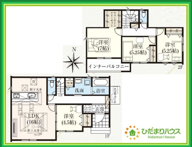 いわき市中神谷4期　新築戸建の間取り|お庭付物件になります！お庭遊びや、プールなどお子様も大喜び(^^)