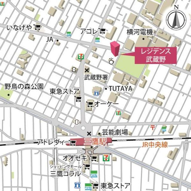 レジデンス武蔵野の地図