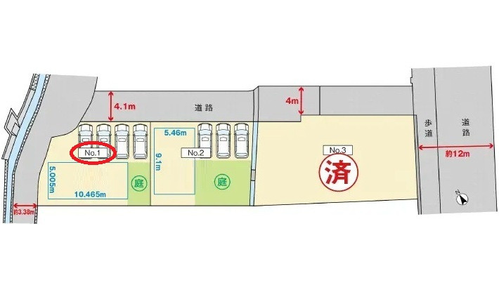 広島市安佐北区可部東4丁目　土地の区画図