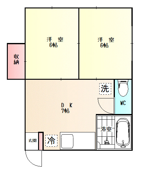 日高市上鹿山 ハイツ林Bの間取り