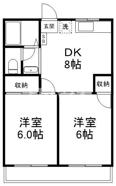 グリーンハイツＢの間取り