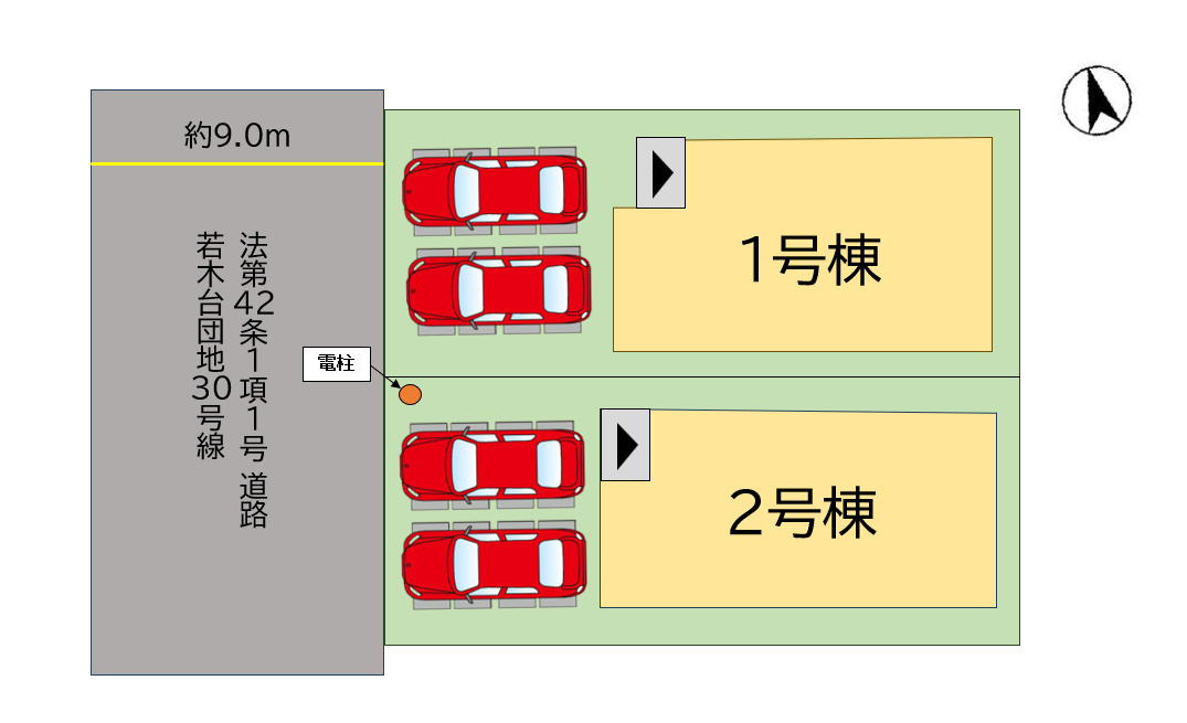 福津市若木台1丁目3期の区画図