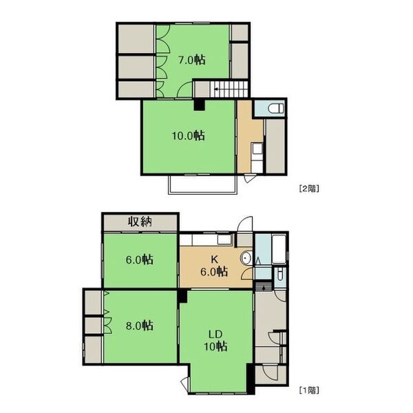 室蘭市小橋内町2丁目4-9戸建の間取り