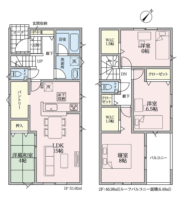 [新築住宅] 鴻巣市人形 第1 全3棟の間取り